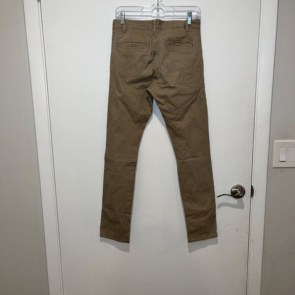 All Saints Mens Stove Khaki Slim-Fit Chino Pants 28 - Picture 2 of 10